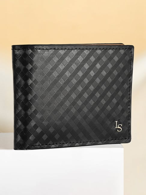 Louis Stitch Jet Black Textured Leather Medium Bi-Fold Wallet-picture-26