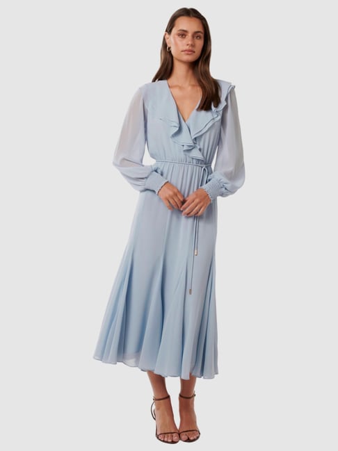 blue forever new dress Stylish Lune Layered Mesh Maxi Dress for Wedding Guests