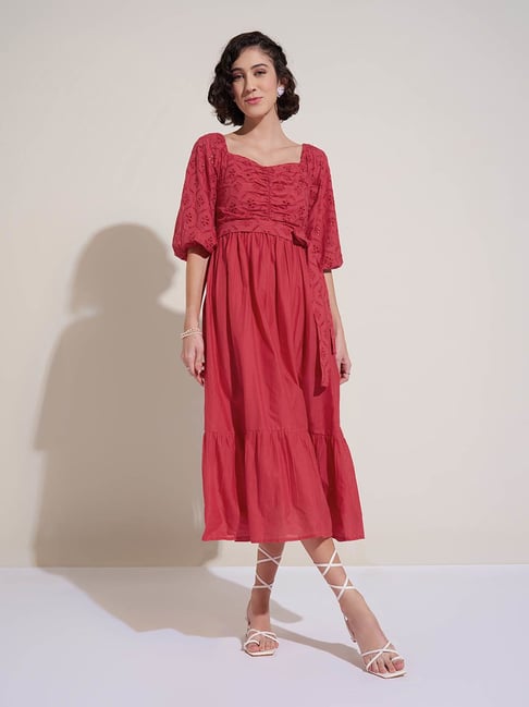 Honey By Pantaloons Red Slim Fit Dress