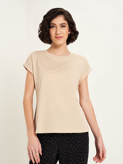 Dreamz By Pantaloons Cream Comfort Fit Sleepwear Top-picture-26