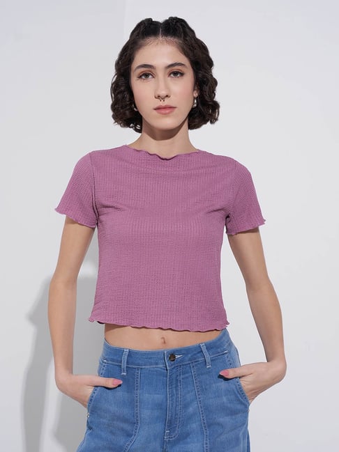 Buy SF Jeans by Pantaloons Mauve Top Online Tata CLiQ Luxury