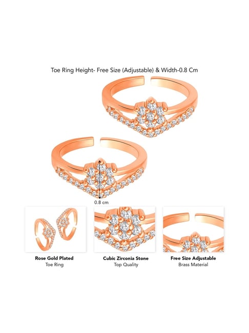 Buy Peora Cubic Zirconia Toe Ring Daily Jewellery for Women Online