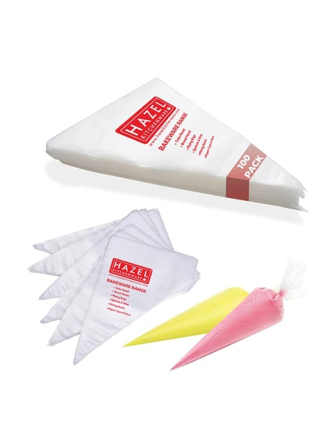 HAZEL Transparent Plastic Disposable Piping Bags (100 Pcs)