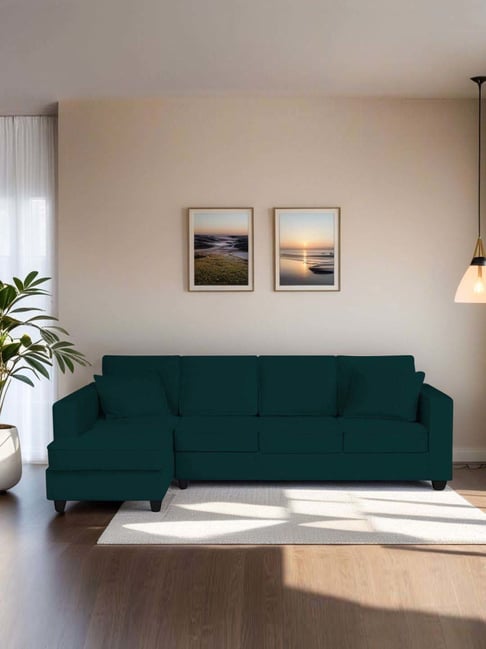 Trevi Aristocrat Velvet LHS 6 Seater Sectional Sofa (Emerald Green)-picture-21