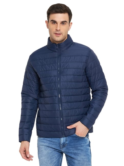 Cantabil Men's Solid Blue Mock Neck Full Sleeve Casual Jacket-picture-11