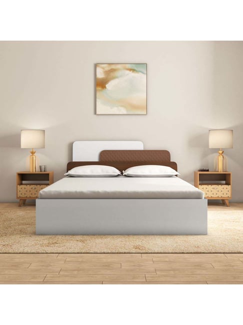 Nilkamal Bruce King Bed with Box Storage (Walnut & Cappuccino)