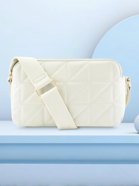 Fastrack White Textured Medium Sling Handbag-picture-37