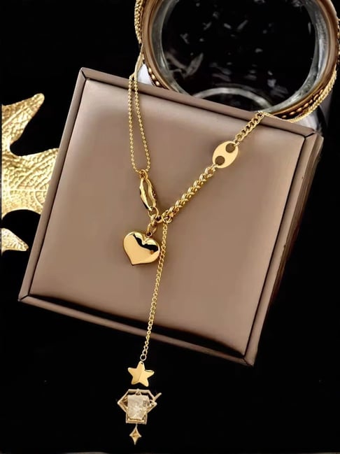 Aatmana Gold Plated Heart Shaped Stainless Steel Pendent Chain-picture-16