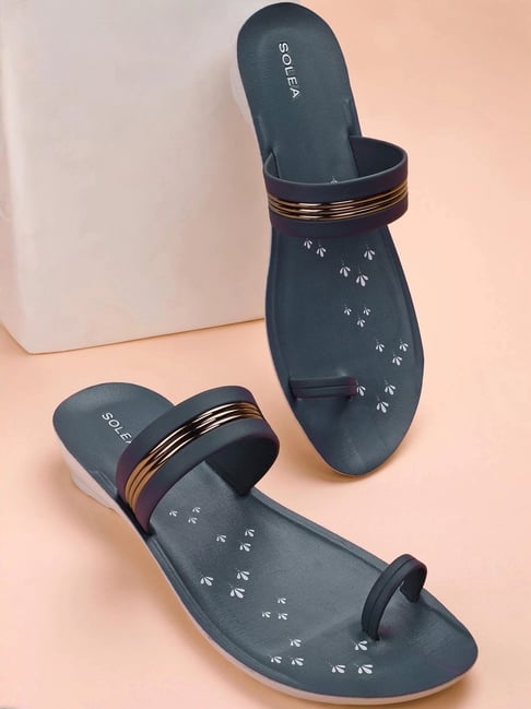 Paragon Women's Blue Toe Ring Sandals-picture-28