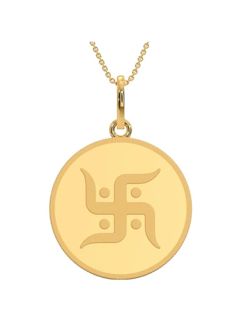 Kalyan Jewellers 24k (999) Purity Swastik Gold Coin Pendant 8 Gms