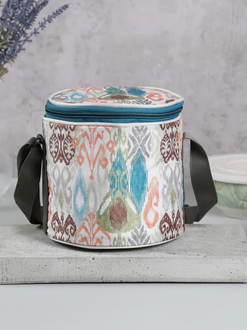 India Circus By Krshna Mehta Rosebuds of Damask Lunch Bag Round