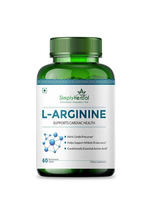 Simply Herbal L-Arginine Supplement Pre- Post Workout Tablet for Men and Women - 500mg