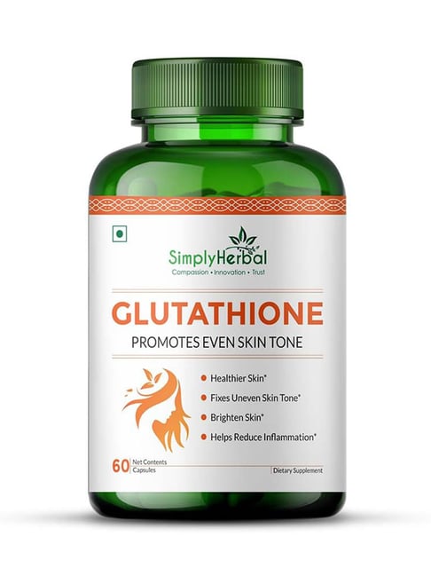 Simply Herbal L Glutathione Capsules With Vitamin C & E for Radiant Skin Glowing - 1000mg