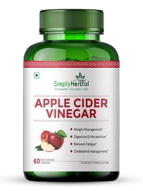 Simply Herbal Organics Apple Cider Vinegar Supplement for Weight Management | ACV Capsules - 500mg