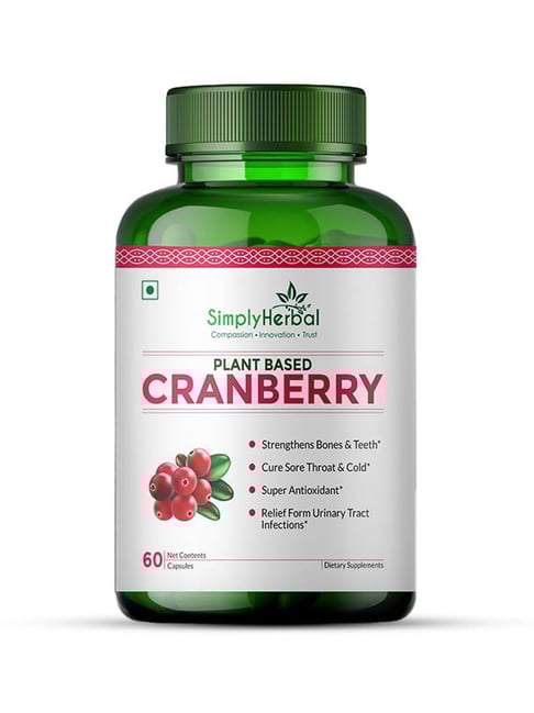 Simply Herbal D Mannose Cranberry Capsules Supplement with Powerful Probiotics & Anti-oxidant - 800mg