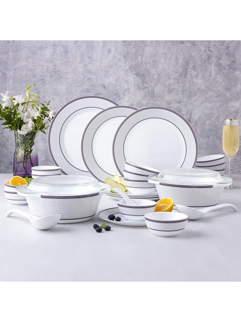 Larah by Borosil 37pc Premia Starlight Opalware Dinnerset