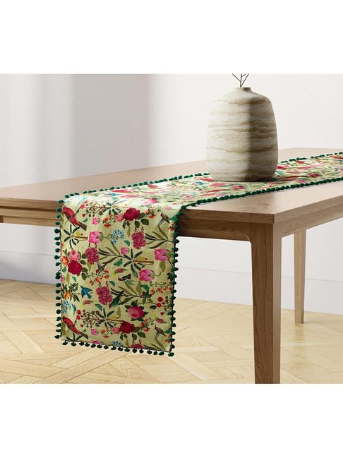India Circus By Krshna Mehta 4-Seater Multi Velvet Printed Table Runner