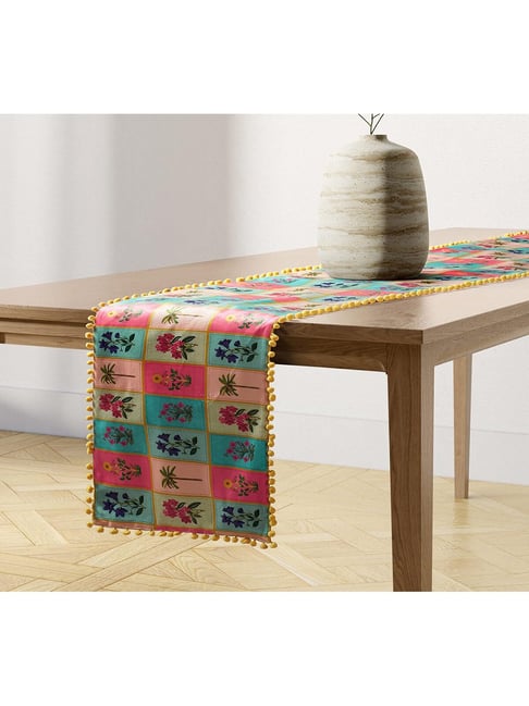 India Circus By Krshna Mehta 4-Seater Multi Velvet Printed Table Runner