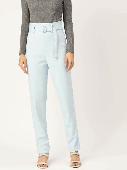 ZASTRAA Blue Solid Trousers-picture-19