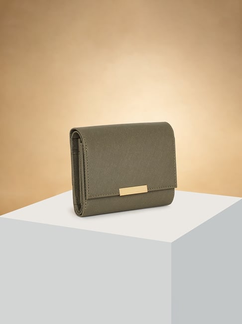 Forever Glam by Pantaloons Green Textured Tri-Fold Wallet For Women-picture-38