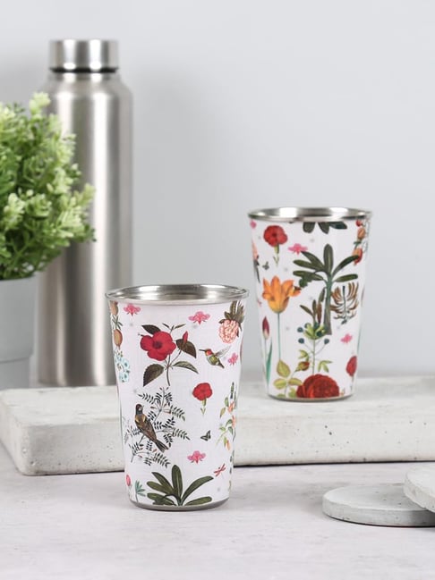 India Circus By Krshna Mehta Multi Steel Printed Drinking Glasses