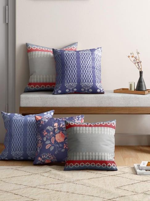 India Circus By Krshna Mehta Multi Blended Velvet Printed Cushion Covers-image-21