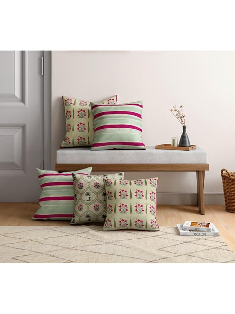 India Circus By Krshna Mehta Multi Blended Velvet Printed Cushion Covers-image-8