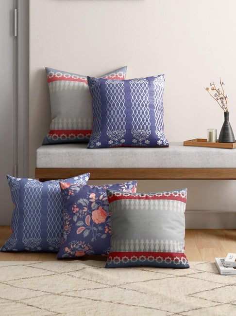 India Circus By Krshna Mehta Multi Blended Velvet Printed Cushion Covers-image-22