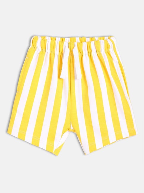 MINIKLUB Boys Yellow & White Striped Shorts