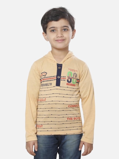 Fourfolds Kids Fawn Printed Regular Fit T-Shirt