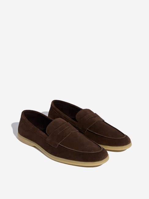 SOLEPLAY by Westside Dark Brown Suede Leather Penny Loafers