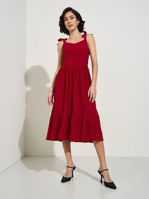 Honey By Pantaloons Red Slim Fit Dress