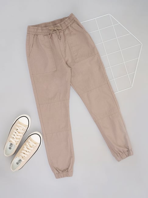 Pantaloons Junior Boys Grey Cotton Solid Joggers-picture-13