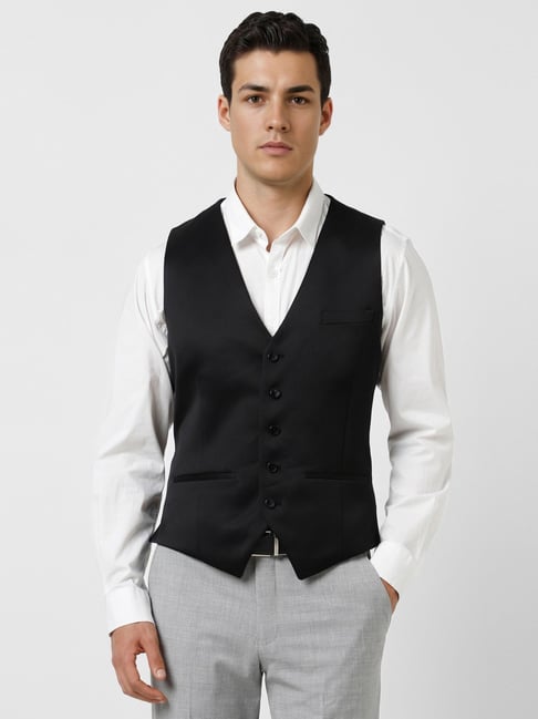 Van Heusen Black Slim Fit Waistcoat