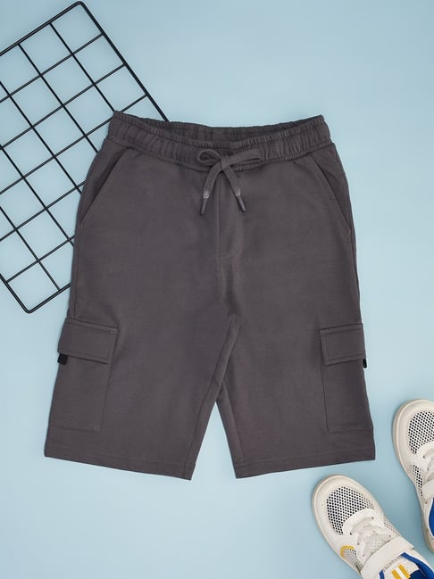 Pantaloons Junior Boys Grey Cotton Solid Shorts-picture-21