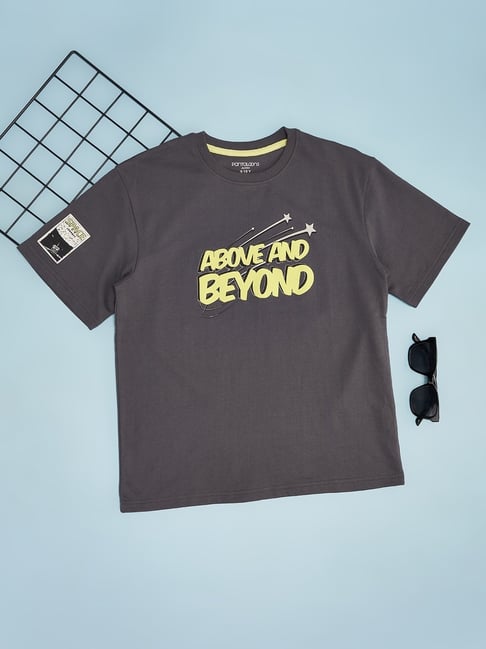 Pantaloons Junior Boys Grey Cotton Printed T-Shirts-picture-28