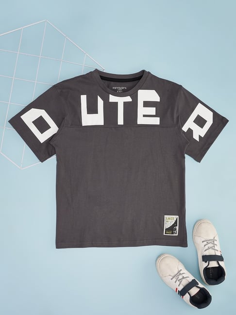 Pantaloons Junior Boys Grey Cotton Printed T-Shirts-picture-32