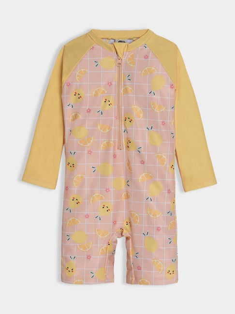 MiArcus Kids Yellow & Pink Printed Regular Fit Swimwear-picture-27