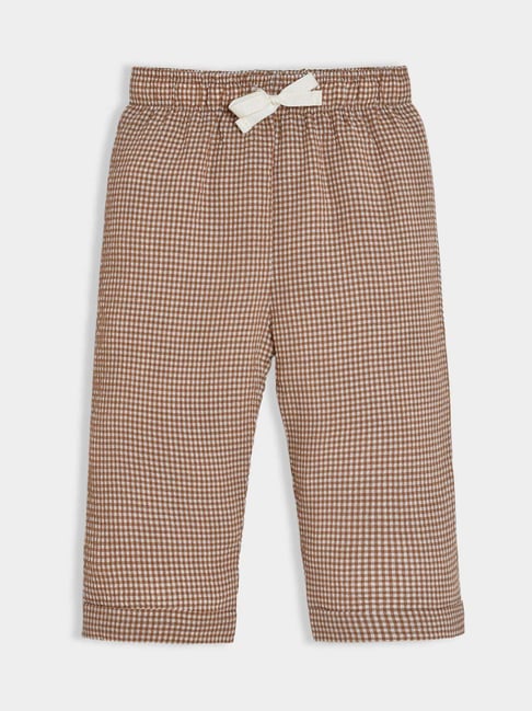 MiArcus Kids Brown Checks Regular Fit Joggers-picture-24