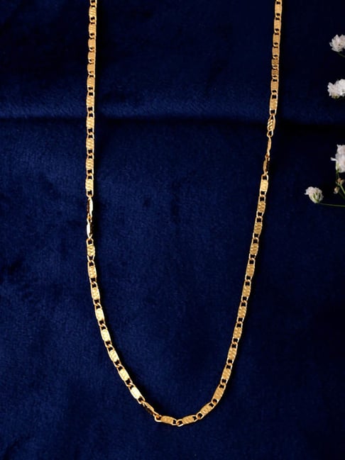 VOJ Gold Plated Designer Biscuit Shaped Chain For Women