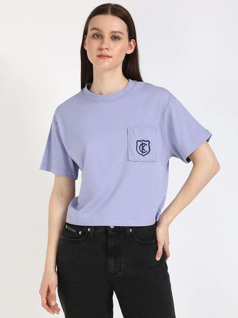 Calvin Klein Jeans Persian Violet Solid T-Shirt-picture-17