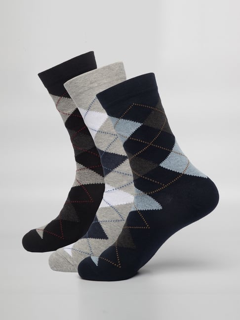 Hoversole Multicolor Cotton Printed Socks Pack of 3