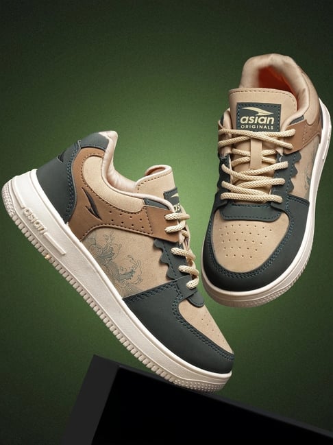 Asian Men's Beige Casual Sneakers