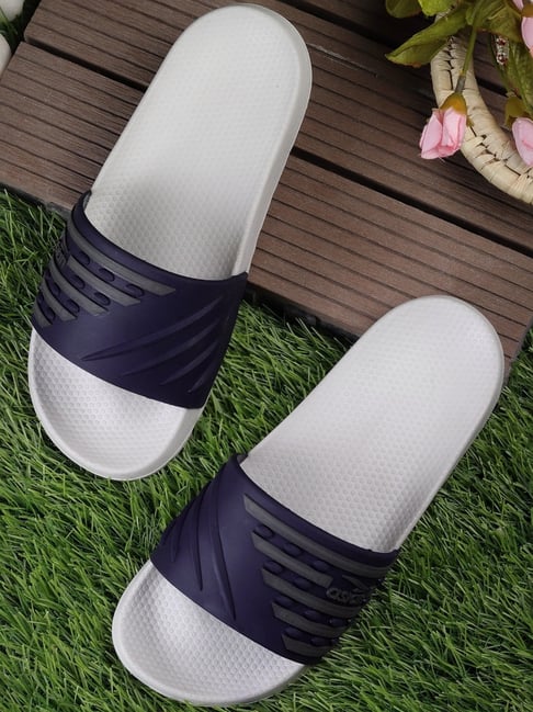 Asian SLIDER-32 KIDS Men's Navy & White Slides-picture-31