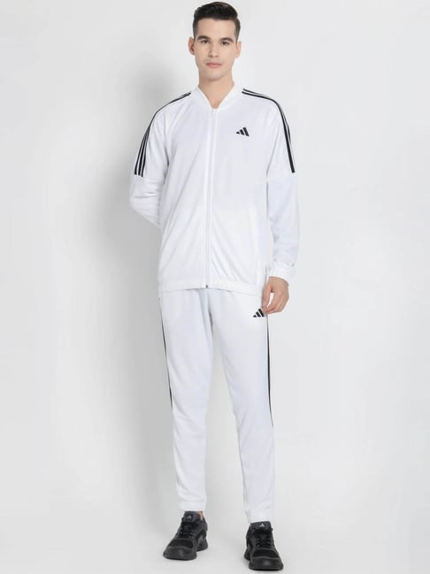 Adidas White 3S Plain TS Tracksuit