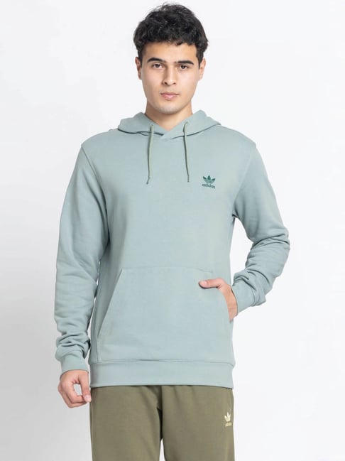 Adidas Originals Green ESS FT Hoodie-image-39