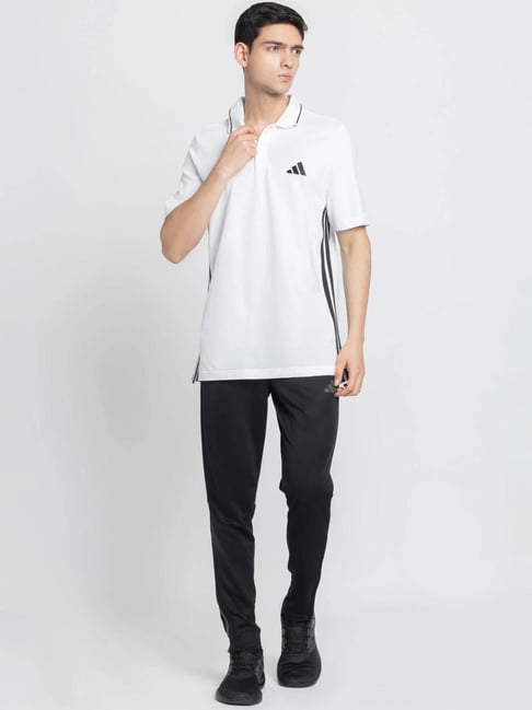 Adidas White M 3S PQ PS Polo T-Shirt