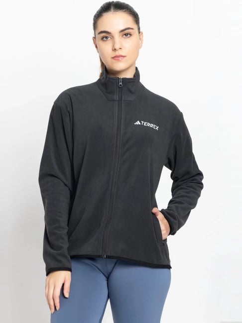 adidas Black Regular fit W MT ESS FZ FL Jacket