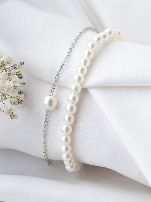 Joker & WItch Silver Oyster and Pearls Anklet-picture-35