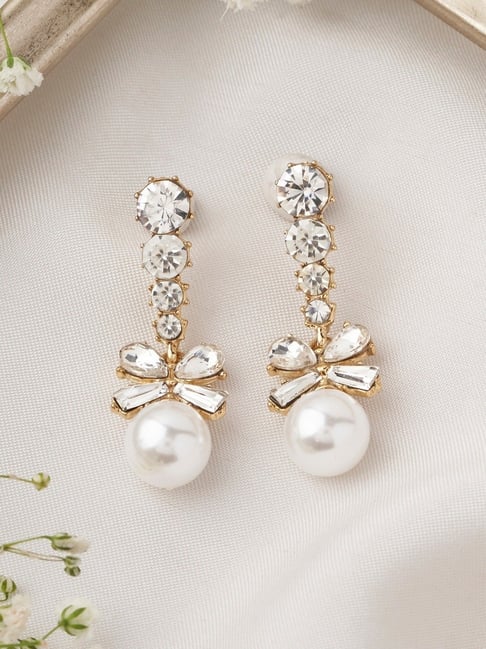 Joker & WItch White Drop Viviene Bow Style Drop Earring-picture-32